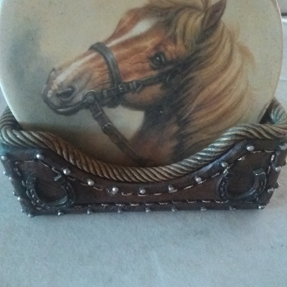 Western horse coaster set